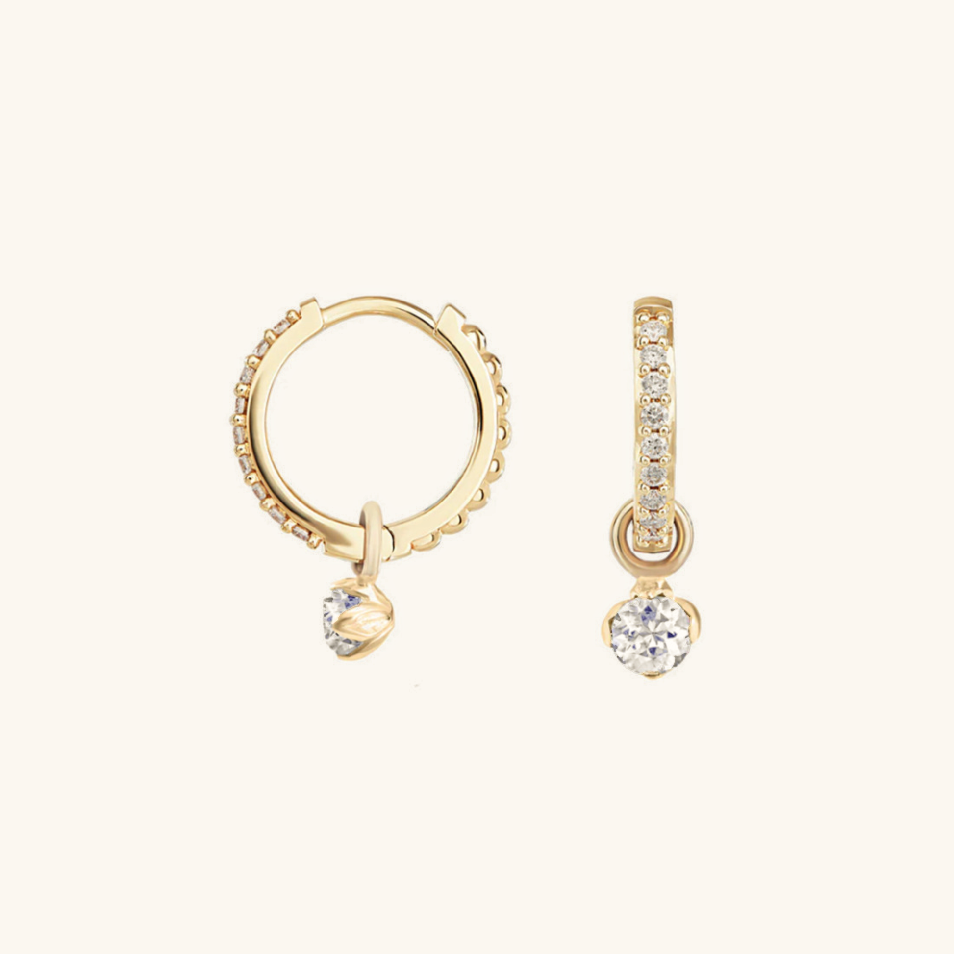 Reversible Diamond Hoop Earrings | Waterproof Hypoallergenic Design 0