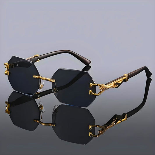 Rimless Sunglasses | Unique Hexagonal Design with UV400 Protection 1