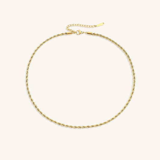Rope Chain Necklace | 14K Gold Plated, Hypoallergenic, Stylish Design 0