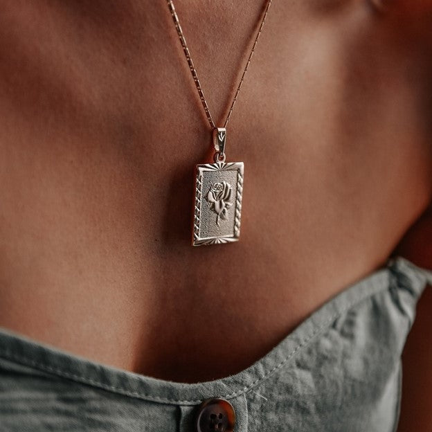 Rose Pendant Necklace | 18K Gold/Silver Plated, Tarnish Resistant 3