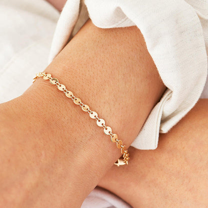 Round Chain Bracelet | High-Quality Stainless Steel-Plated 14k Gold 1