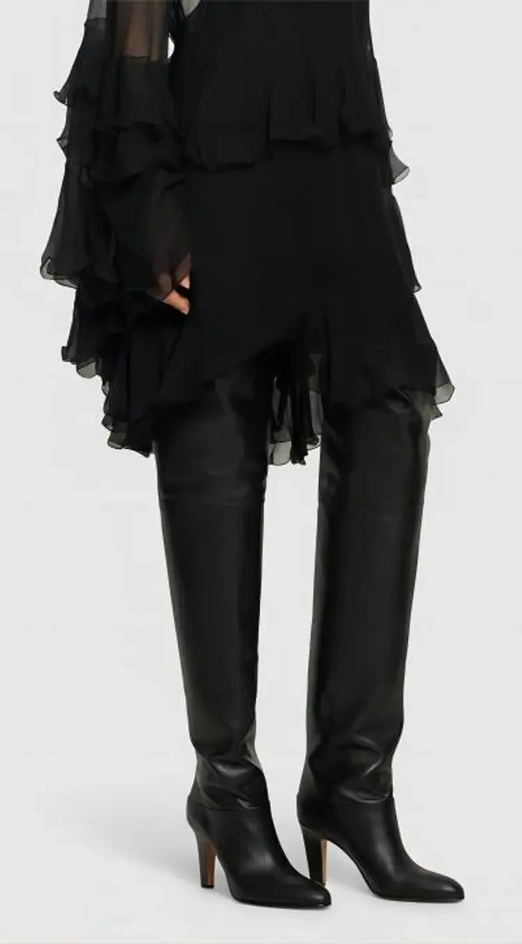 Over The Knee Boots | Plush Lined Genuine Leather with Elegant Heel 5