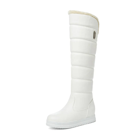 Knee-High Winter Boots | Eco-Leather Puffer Design with Faux Fur Lining 1