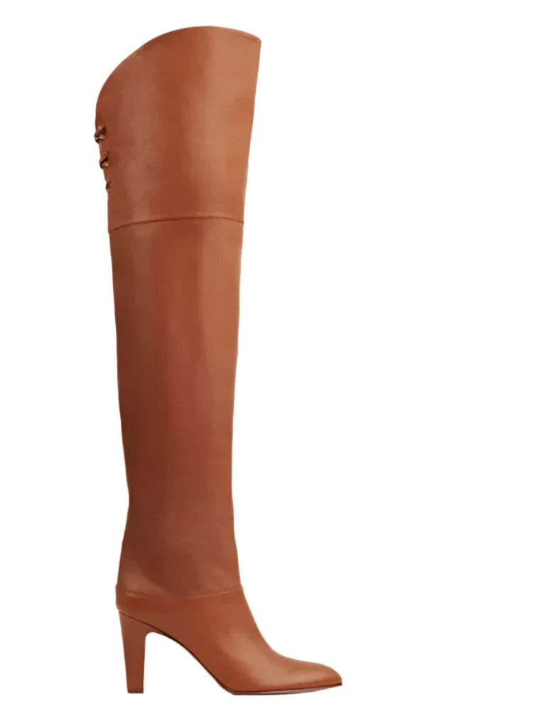 Over The Knee Boots | Plush Lined Genuine Leather with Elegant Heel 6