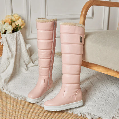 Knee-High Winter Boots | Eco-Leather Puffer Design with Faux Fur Lining 4