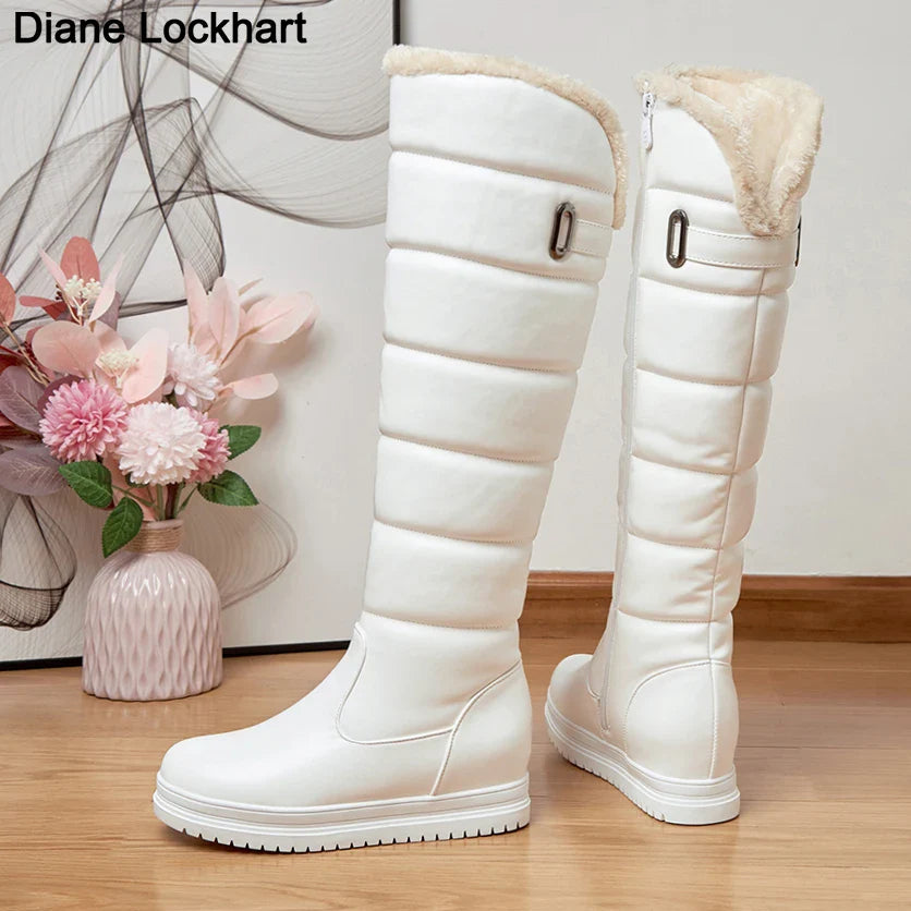 Knee-High Winter Boots | Eco-Leather Puffer Design with Faux Fur Lining 2