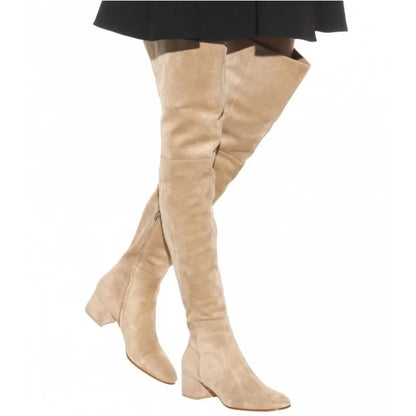 Over The Knee Boots | Chic Faux Suede Design with Comfortable Block Heel 2