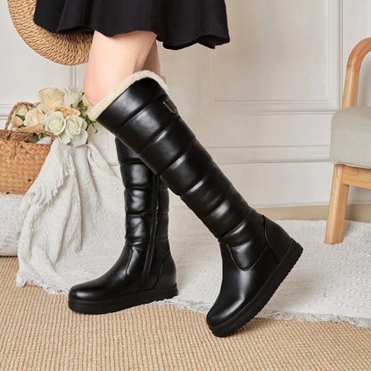 Knee-High Winter Boots | Eco-Leather Puffer Design with Faux Fur Lining 5