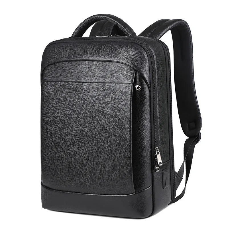 Leather Travel Backpack | Genuine Leather with Laptop Compartment and USB Charging Port 1