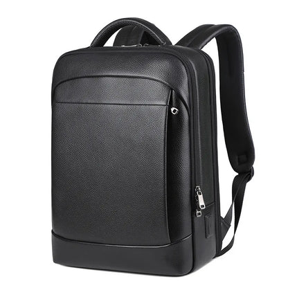 Leather Travel Backpack | Genuine Leather with Laptop Compartment and USB Charging Port 1