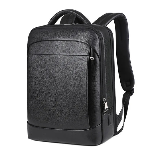 Leather Travel Backpack | Genuine Leather with Laptop Compartment and USB Charging Port 1