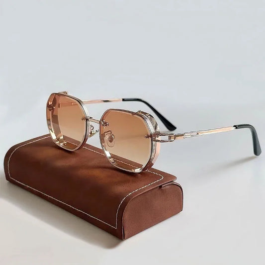 Hexagonal Sunglasses | Unique Metal Frame with UV400 Protection 1