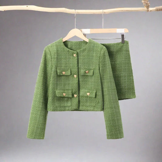 Cute Tweed Jacket Set