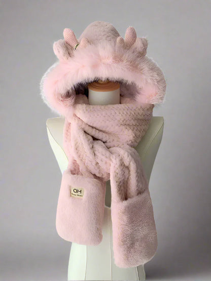 Plush Hat, Scarf & Mitten Set