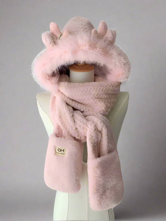Plush Hat, Scarf & Mitten Set