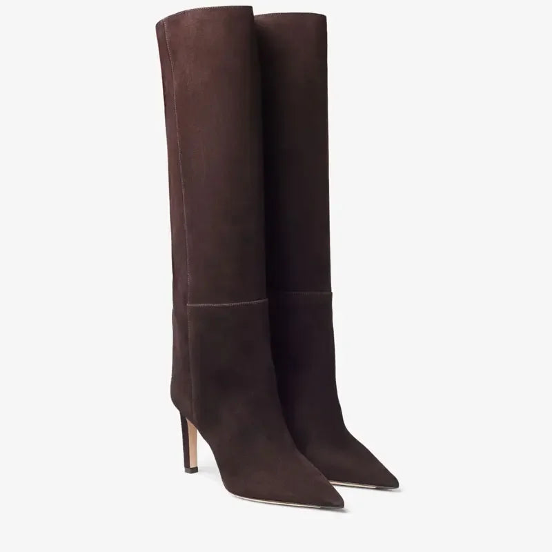 Knee High Boots | Eco-Suede Long Boots with Pointed Toe and Comfortable Sole 6