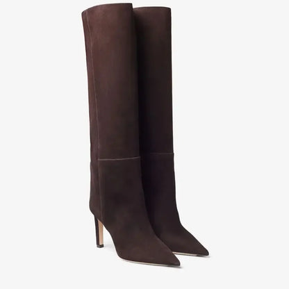 Knee High Boots | Eco-Suede Long Boots with Pointed Toe and Comfortable Sole 6