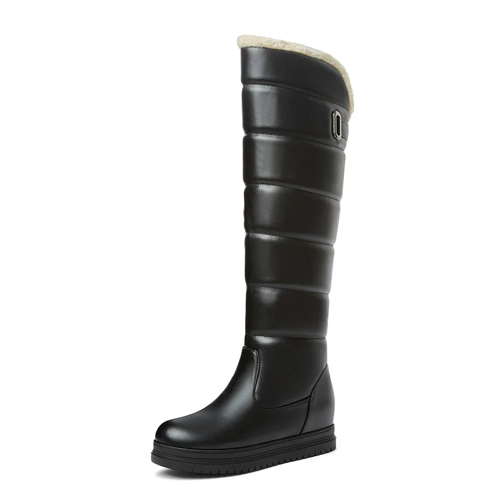 Knee-High Winter Boots | Eco-Leather Puffer Design with Faux Fur Lining 7