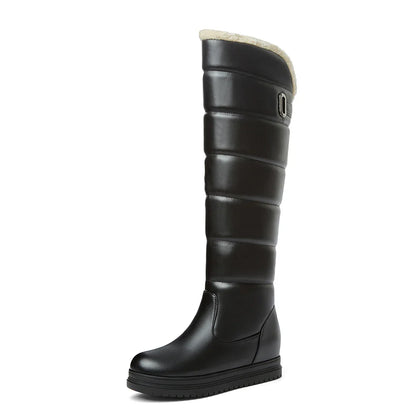 Knee-High Winter Boots | Eco-Leather Puffer Design with Faux Fur Lining 7
