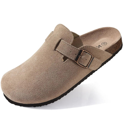 Suede Buckled Clogs | GRACE