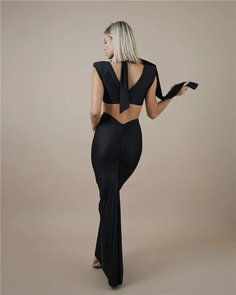 Satin Twist Cut-Out Sleeveless Maxi Dress 3