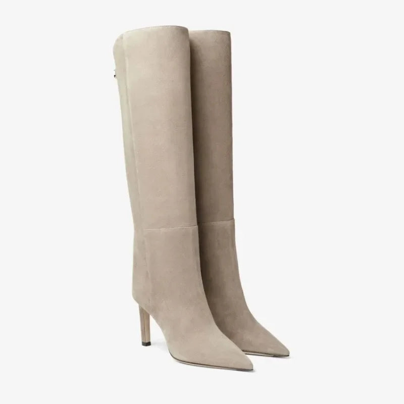 Knee High Boots | Eco-Suede Long Boots with Pointed Toe and Comfortable Sole 5