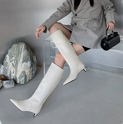 Women's Boots | Genuine Leather Kitten Heel Slip-On Design for Comfort 1