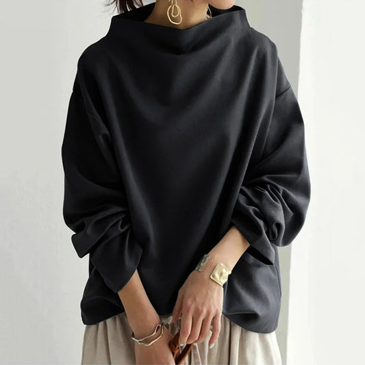 Casual Open High Collared Sweater