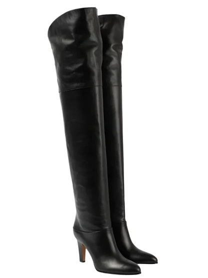 Over The Knee Boots | Plush Lined Genuine Leather with Elegant Heel 7