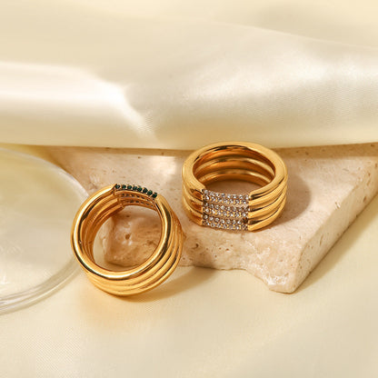 Serenity Gold Ring | Stunning Diamond Simulants in 18k Gold 7