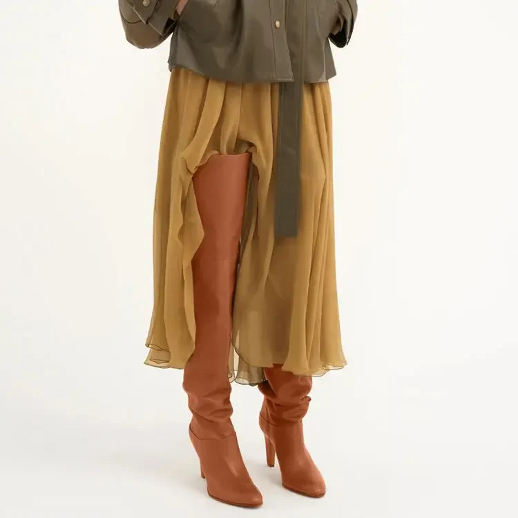 Over The Knee Boots | Plush Lined Genuine Leather with Elegant Heel 3