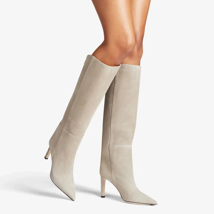 Knee High Boots | Eco-Suede Long Boots with Pointed Toe and Comfortable Sole 1