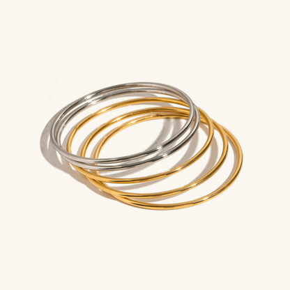 Shannon Gold Bangle Set | Lightweight Waterproof Hypoallergenic Bangles 3