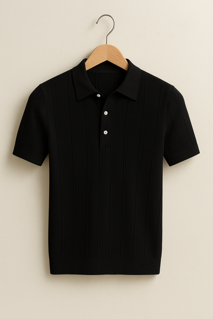 Short Sleeve Polo Shirt | Classic Elegance with Modern Fine Knit Design 3