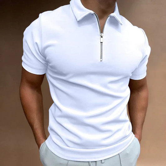 Short Sleeve Polo Shirt | Modern Fit with Half-Zip Closure for Casual Style 0