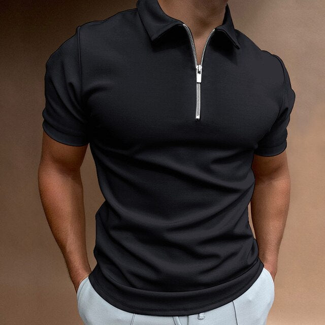 Short Sleeve Polo Shirt | Modern Fit with Half-Zip Closure for Casual Style 2