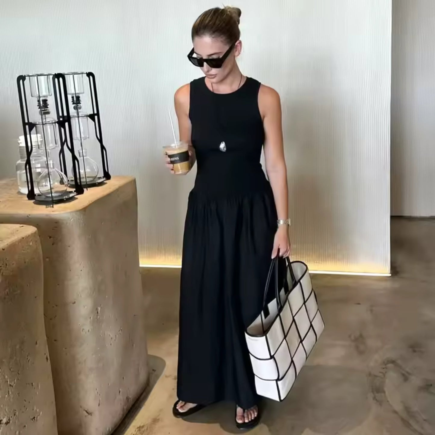 Sleeveless Drop Waist Maxi Dress 1