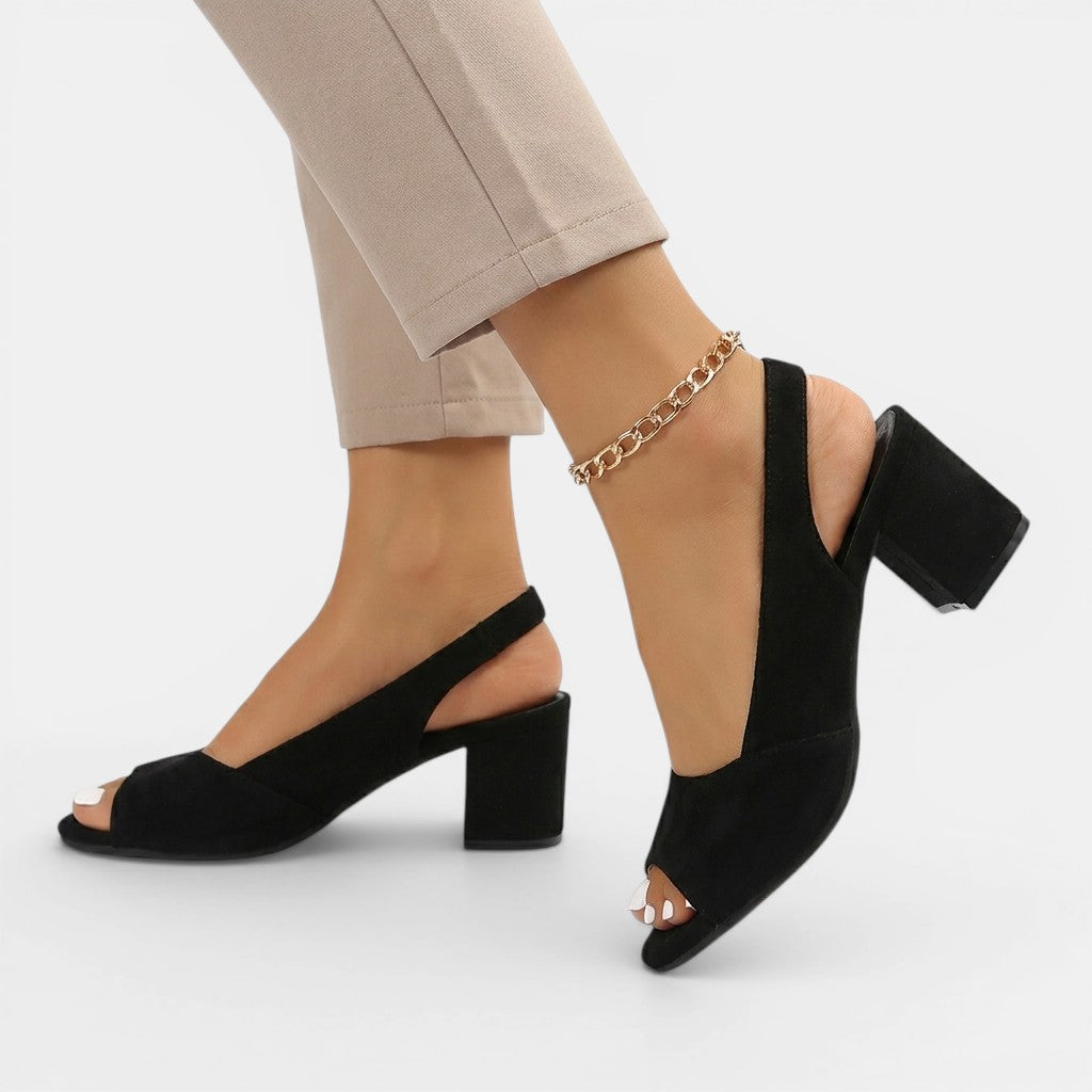 Slingback Heels | Modern Colourblock Design with Adjustable Strap 3