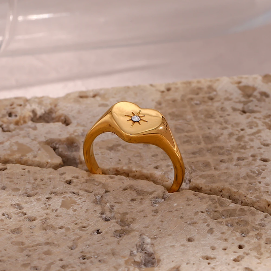Stainless Steel Margot Ring | Hypoallergenic with Zircon Stone 0