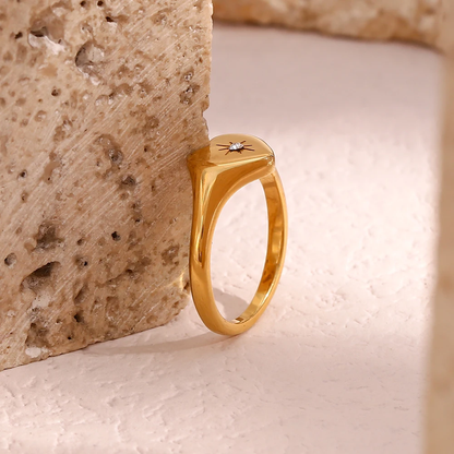 Stainless Steel Margot Ring | Hypoallergenic with Zircon Stone 2