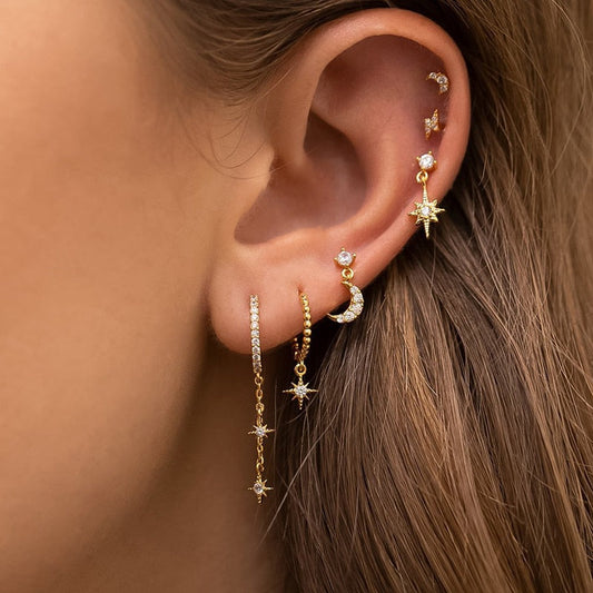 Starlight Earring Set | Hypoallergenic Surgical Stainless Steel Hoops and Studs 1