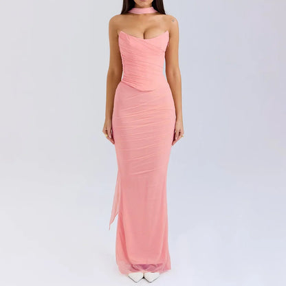 Strapless Ruched Two-Piece Maxi Dress 6