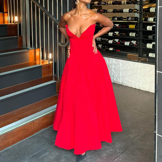 Strapless Sweetheart Corset Midi Dress 0