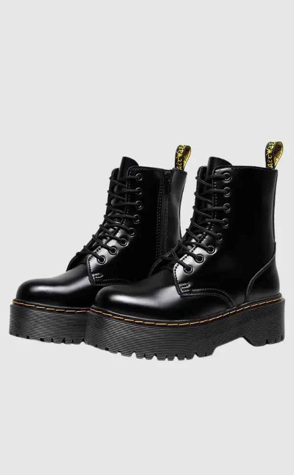 Stylish Leather Platform Boots | Chunky Sole for All-Day Comfort 2