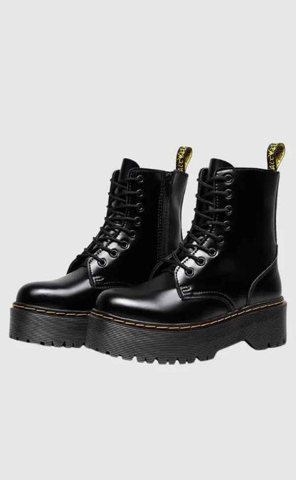 Stylish Leather Platform Boots | Chunky Sole for All-Day Comfort 2
