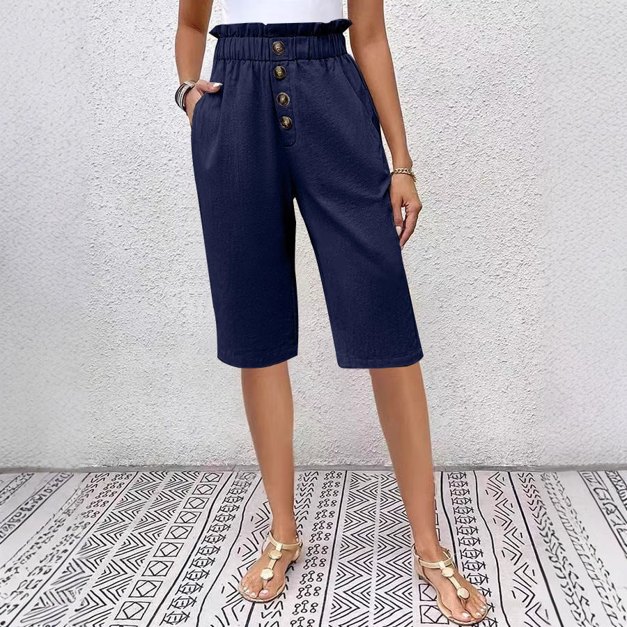 Stylish Women's Shorts | High Waist Paperbag Design | Lightweight Linen Blend 1