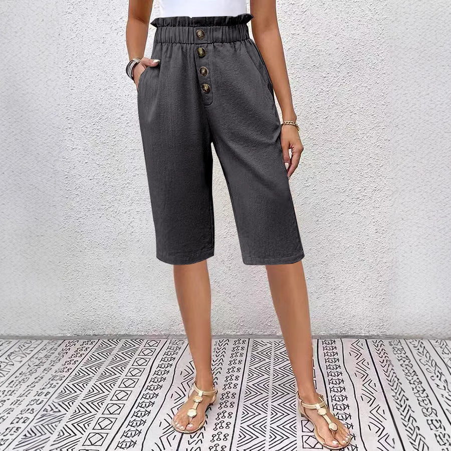 Stylish Women's Shorts | High Waist Paperbag Design | Lightweight Linen Blend 2
