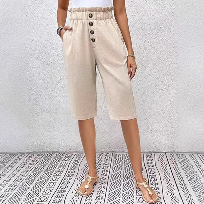 Stylish Women's Shorts | High Waist Paperbag Design | Lightweight Linen Blend 3
