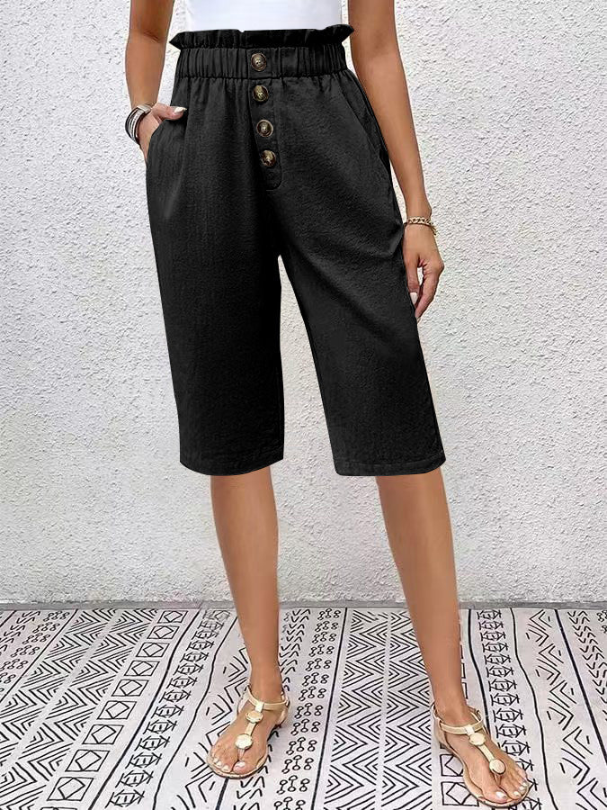 Stylish Women's Shorts | High Waist Paperbag Design | Lightweight Linen Blend 4
