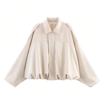 Suede Bomber Jacket | Trendy Loose Fit with Zipper Closure 0